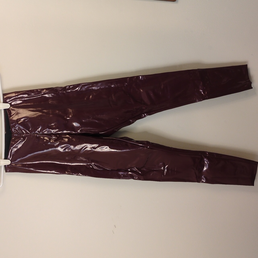 Commando Liquid Vinyl Faux Patent Leather Perfect Control Leggings Merlot
